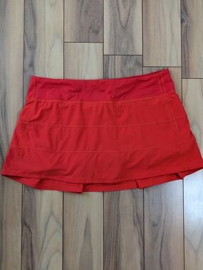EUC! Lululemon Pace Rival Skirt In Red/Orange Size 10